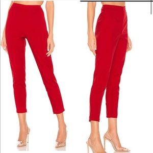 NWT REVOLVE Maisie Zip Back Skinny Pants in Red